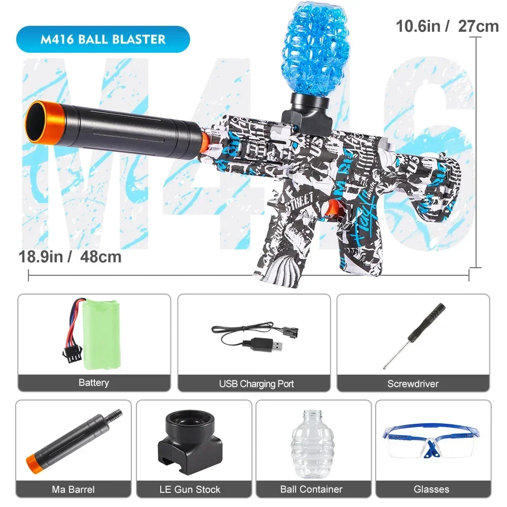 M416 Electric Blaster Gun Toys, Rechargeable Automatic Outdoor Toys for Team Family Activities, Perfect Gift(Bullets Excluded)