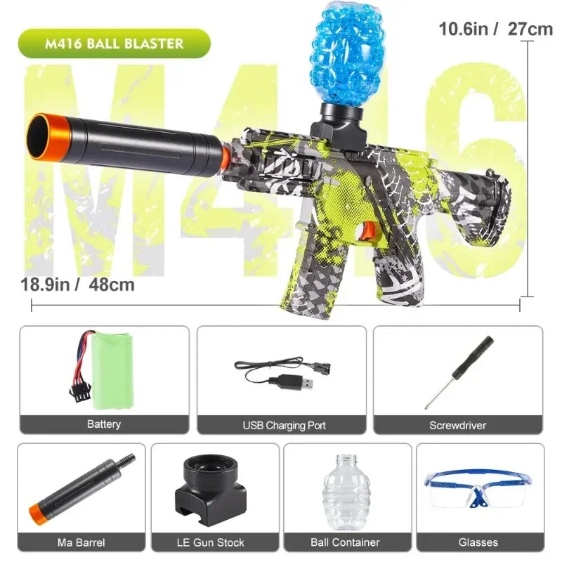 M416 Electric Blaster Gun Toys, Rechargeable Automatic Outdoor Toys for Team Family Activities, Perfect Gift(Bullets Excluded)