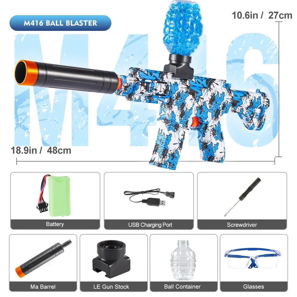 M416 Electric Blaster Gun Toys, Rechargeable Automatic Outdoor Toys for Team Family Activities, Perfect Gift(Bullets Excluded)