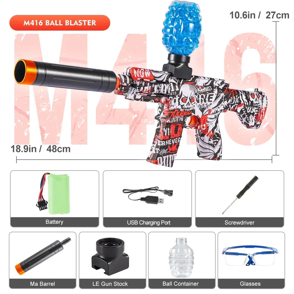 M416 Electric Blaster Gun Toys, Rechargeable Automatic Outdoor Toys for Team Family Activities, Perfect Gift(Bullets Excluded)