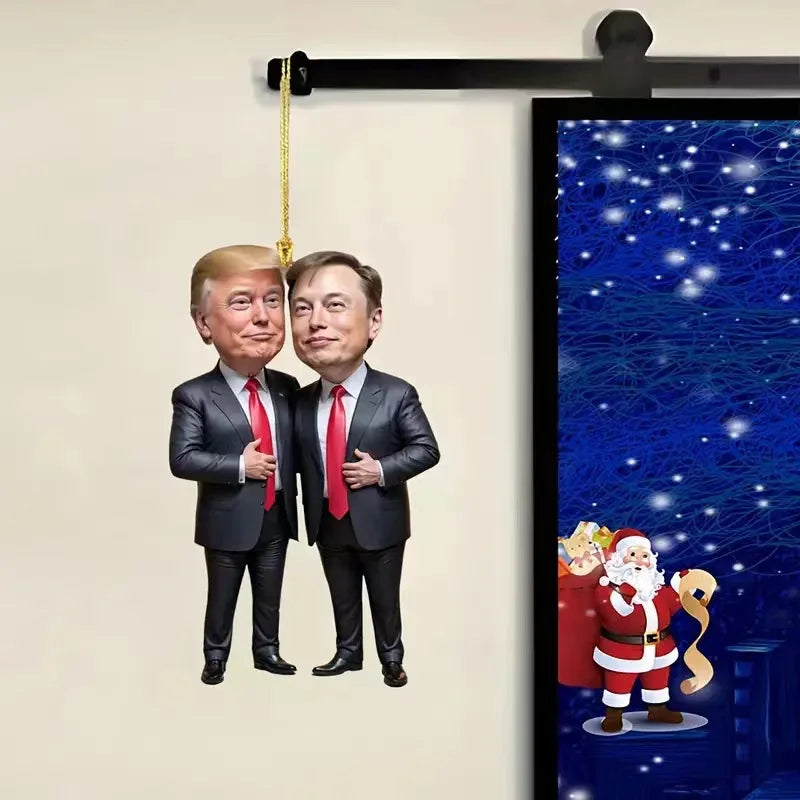 Trump Musk  Acrylic Christmas Decor Hanging Ornament Car and Tree